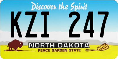ND license plate KZI247