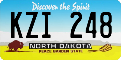 ND license plate KZI248