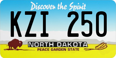 ND license plate KZI250