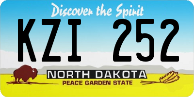 ND license plate KZI252