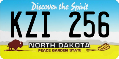 ND license plate KZI256