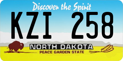 ND license plate KZI258