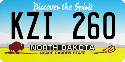 ND license plate KZI260