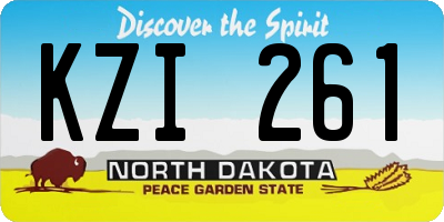 ND license plate KZI261