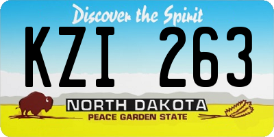 ND license plate KZI263