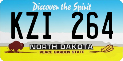 ND license plate KZI264