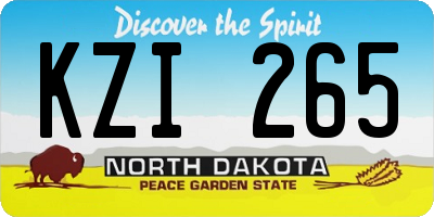 ND license plate KZI265