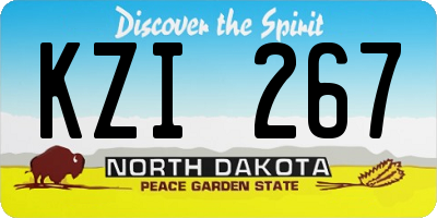 ND license plate KZI267