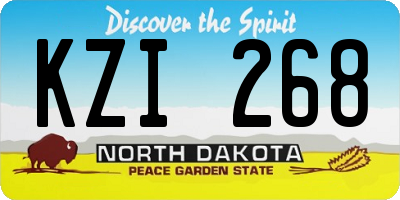 ND license plate KZI268