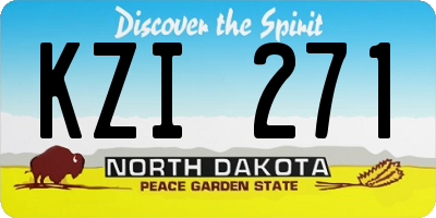 ND license plate KZI271