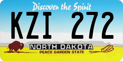 ND license plate KZI272