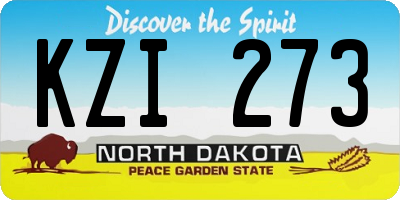 ND license plate KZI273