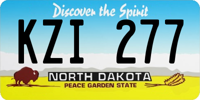 ND license plate KZI277