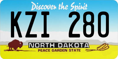 ND license plate KZI280