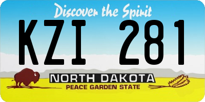 ND license plate KZI281