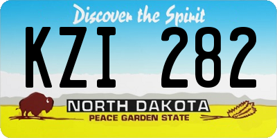 ND license plate KZI282
