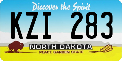 ND license plate KZI283