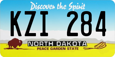 ND license plate KZI284