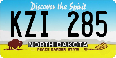 ND license plate KZI285