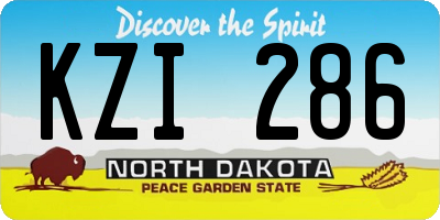 ND license plate KZI286