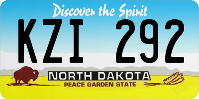 ND license plate KZI292