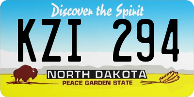 ND license plate KZI294