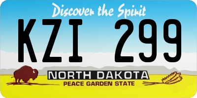 ND license plate KZI299