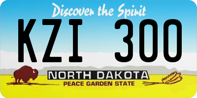 ND license plate KZI300