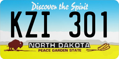 ND license plate KZI301