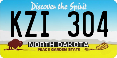 ND license plate KZI304
