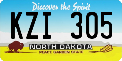 ND license plate KZI305