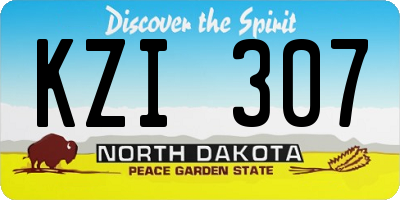 ND license plate KZI307