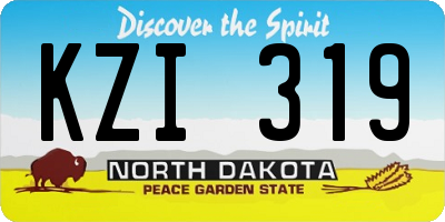 ND license plate KZI319