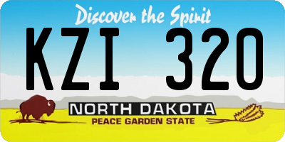 ND license plate KZI320
