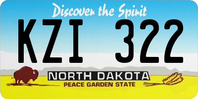 ND license plate KZI322
