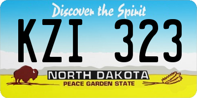ND license plate KZI323