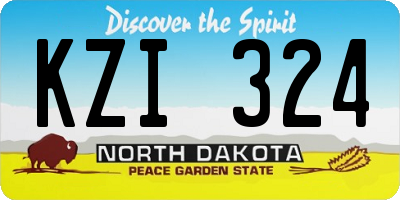 ND license plate KZI324