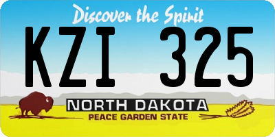 ND license plate KZI325