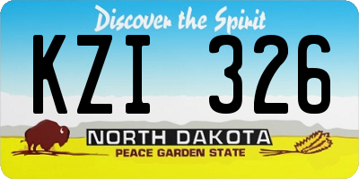 ND license plate KZI326