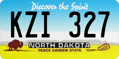 ND license plate KZI327