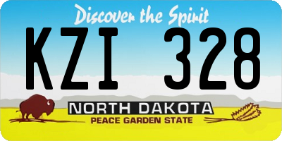 ND license plate KZI328