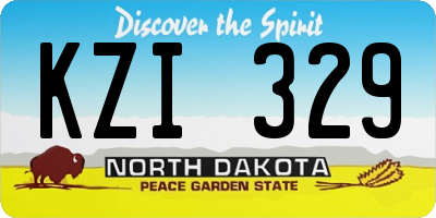 ND license plate KZI329