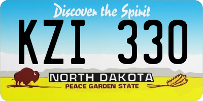 ND license plate KZI330