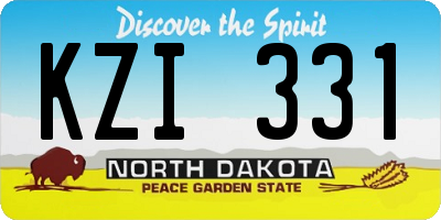 ND license plate KZI331