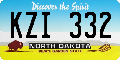 ND license plate KZI332