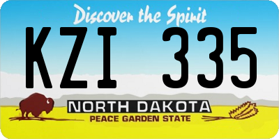 ND license plate KZI335