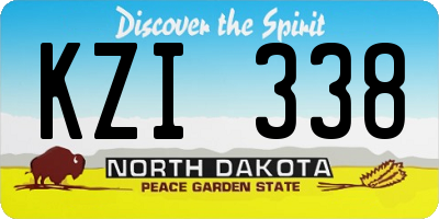 ND license plate KZI338