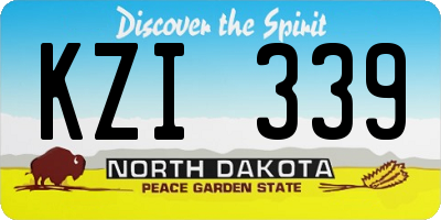 ND license plate KZI339