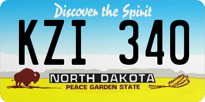 ND license plate KZI340