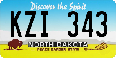 ND license plate KZI343